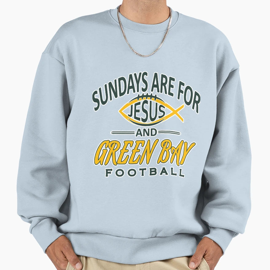 Sundays Are Jesus Green Bay Funny Sweatshirt - Custom Art Print for Adults - T-Shirt, Sweatshirt, Hoodie