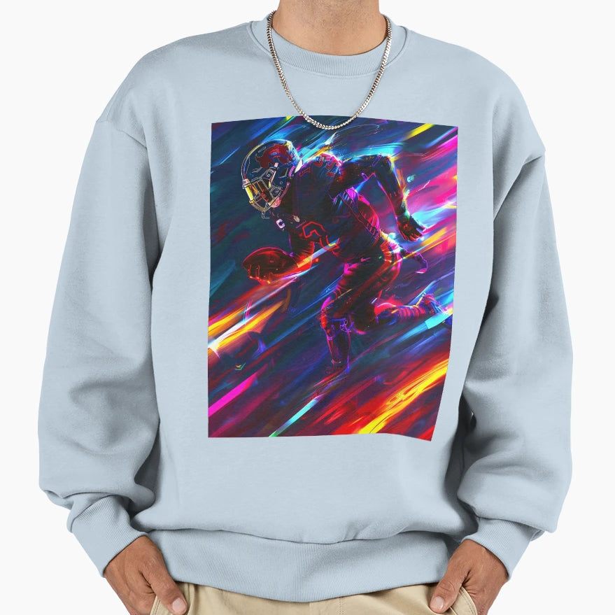 Gridiron Velocity Neon Football Sweatshirt - Aesthetic Graphic Unisex - T-Shirt, Sweatshirt, Hoodie