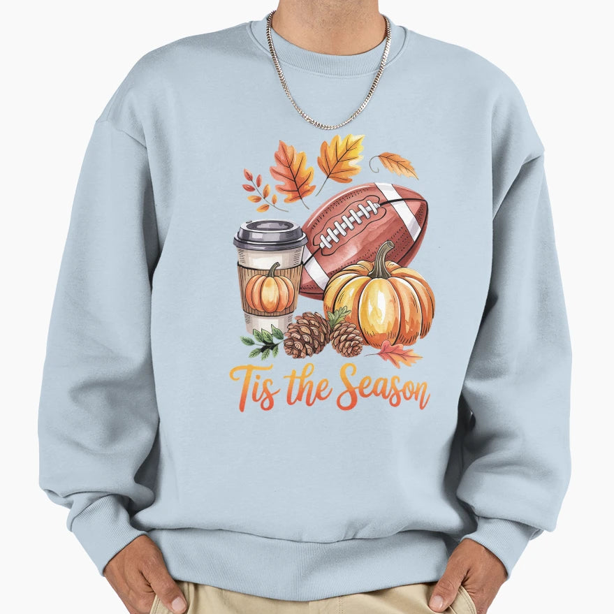 Tis Season Football Fall Season Sweatshirt - Aesthetic Graphic for Adults - T-Shirt, Sweatshirt, Hoodie