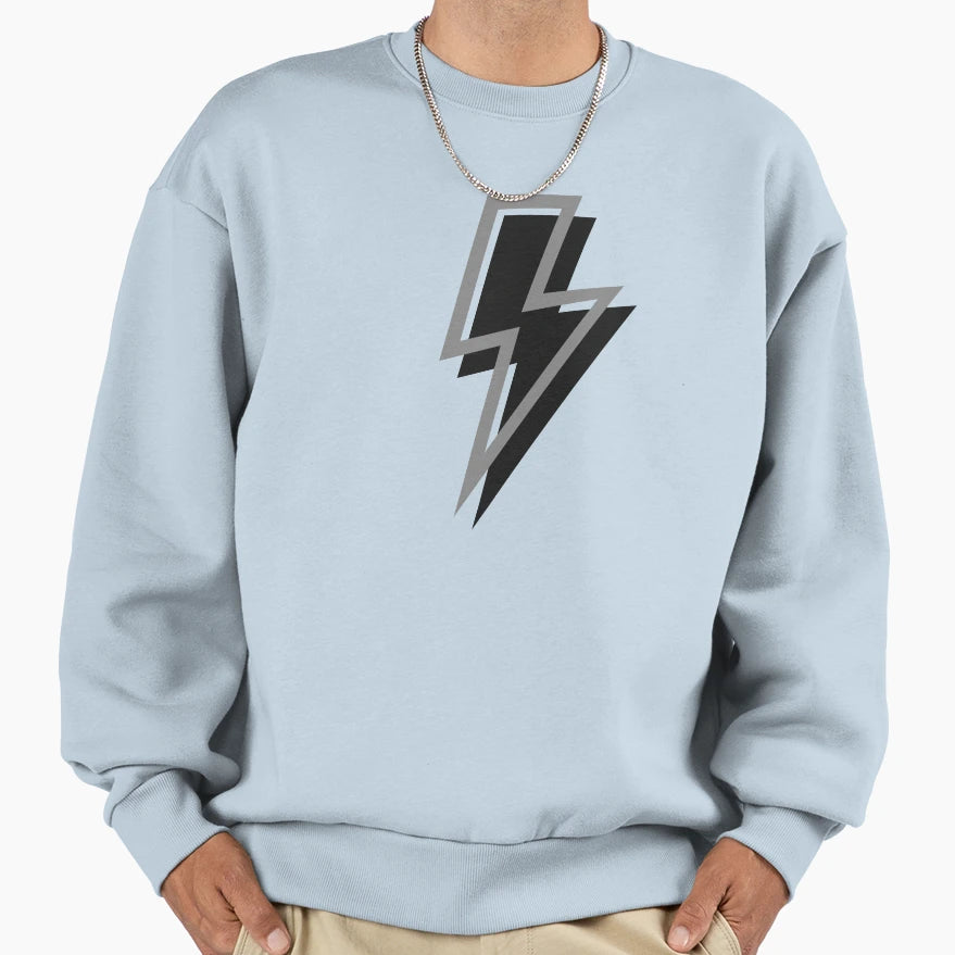 Grey And Black Lightning Bolts Sweatshirt - Fun Novelty Design for Adults - T-Shirt, Sweatshirt, Hoodie