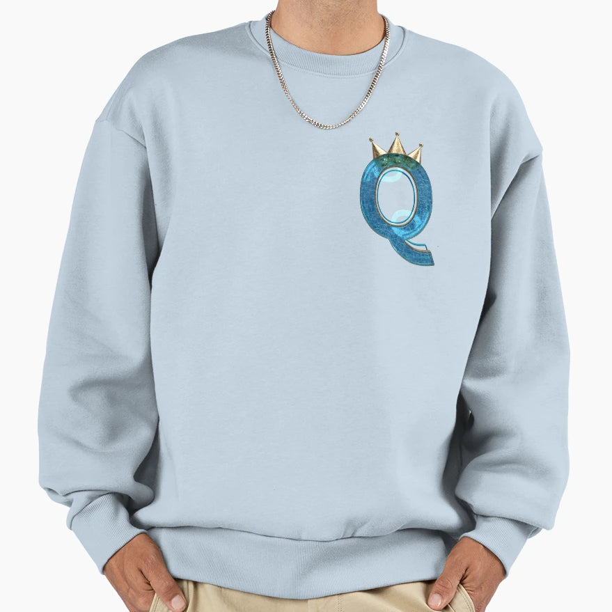 Q Letter 3D Render Sweatshirt - Aesthetic Graphic for Adults - T-Shirt, Sweatshirt, Hoodie