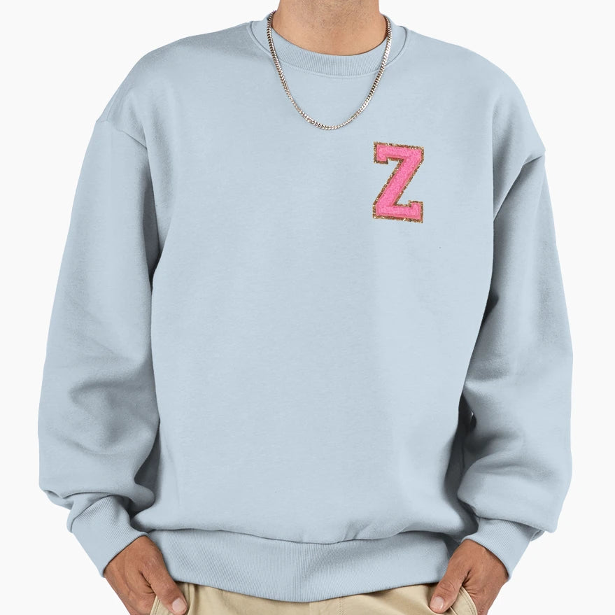 Z Bubblegum Glitter Varsity Letter Sweatshirt - Minimalist Print Men Women - T-Shirt, Sweatshirt, Hoodie