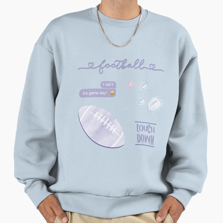 Lilac Light Purple Watercolor Football Sweatshirt - Trendy Graphic Unisex - T-Shirt, Sweatshirt, Hoodie