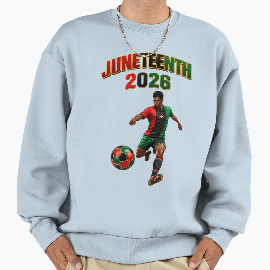 Juneteenth Soccer Player Freedom T-Shirt - Casual Everyday Wear Men Women - T-Shirt, Sweatshirt, Hoodie