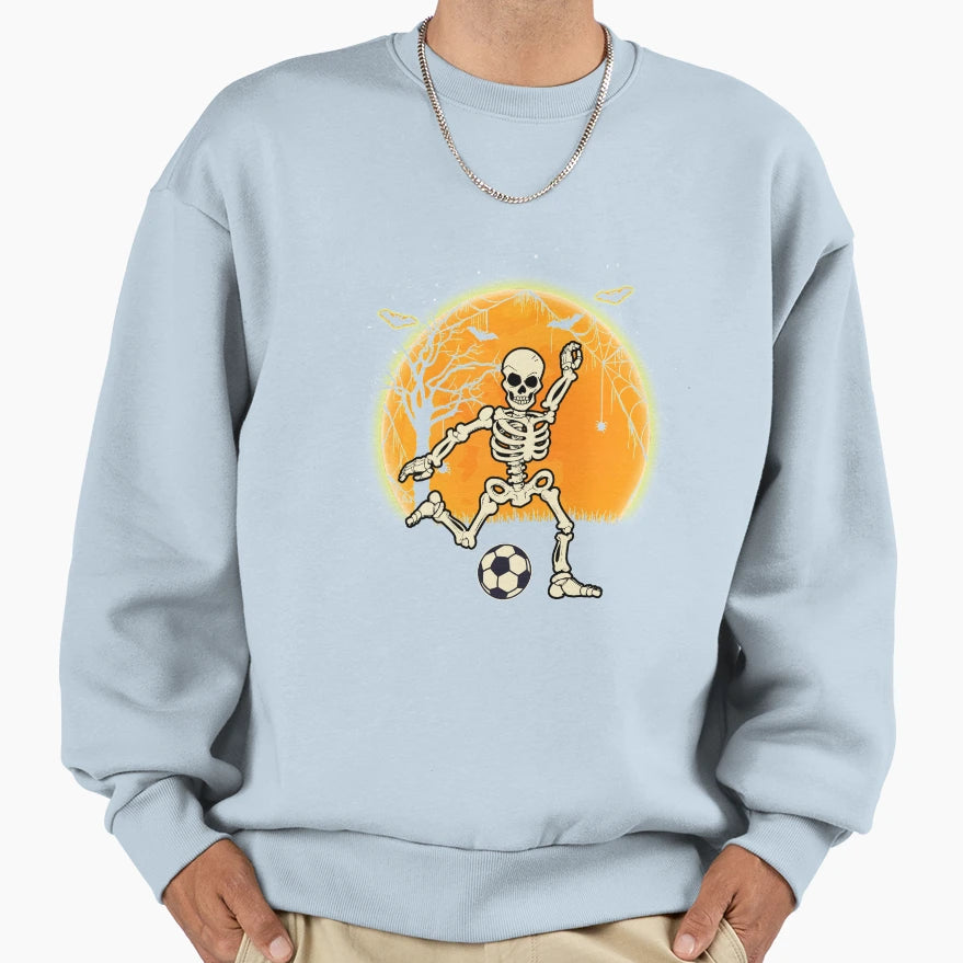 Soccer Skeleton Halloween Soccer Sweatshirt - Aesthetic Graphic for Adults - T-Shirt, Sweatshirt, Hoodie