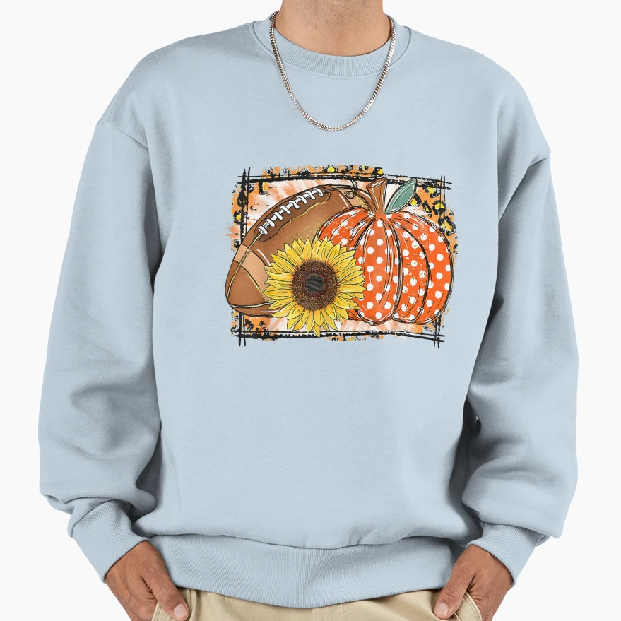 Football Pumpkin Suower Football T-Shirt - Minimalist Print for Adults - T-Shirt, Sweatshirt, Hoodie