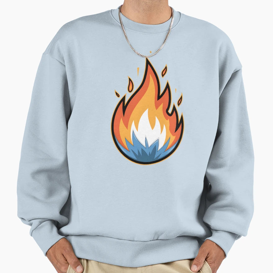 Fire Flame Hot Burning Flaming Sweatshirt - Custom Art Print for Adults - T-Shirt, Sweatshirt, Hoodie