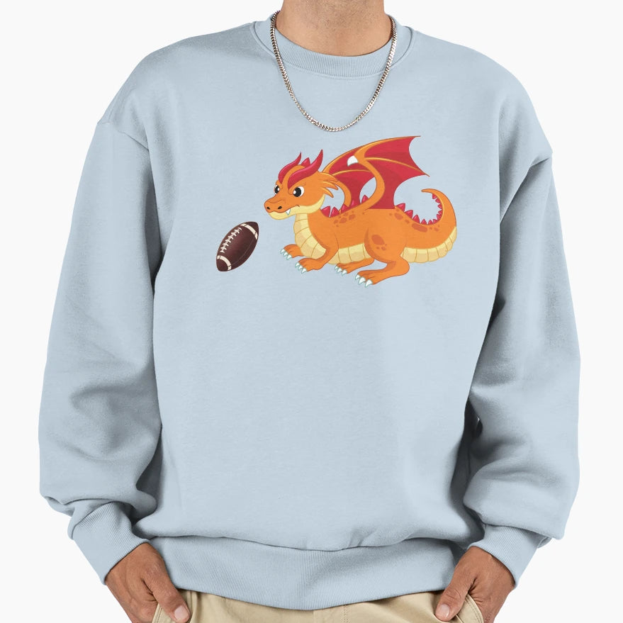 Dragon Playing Rugby Funny Good Sweatshirt - Unique Graphic for Adults - T-Shirt, Sweatshirt, Hoodie