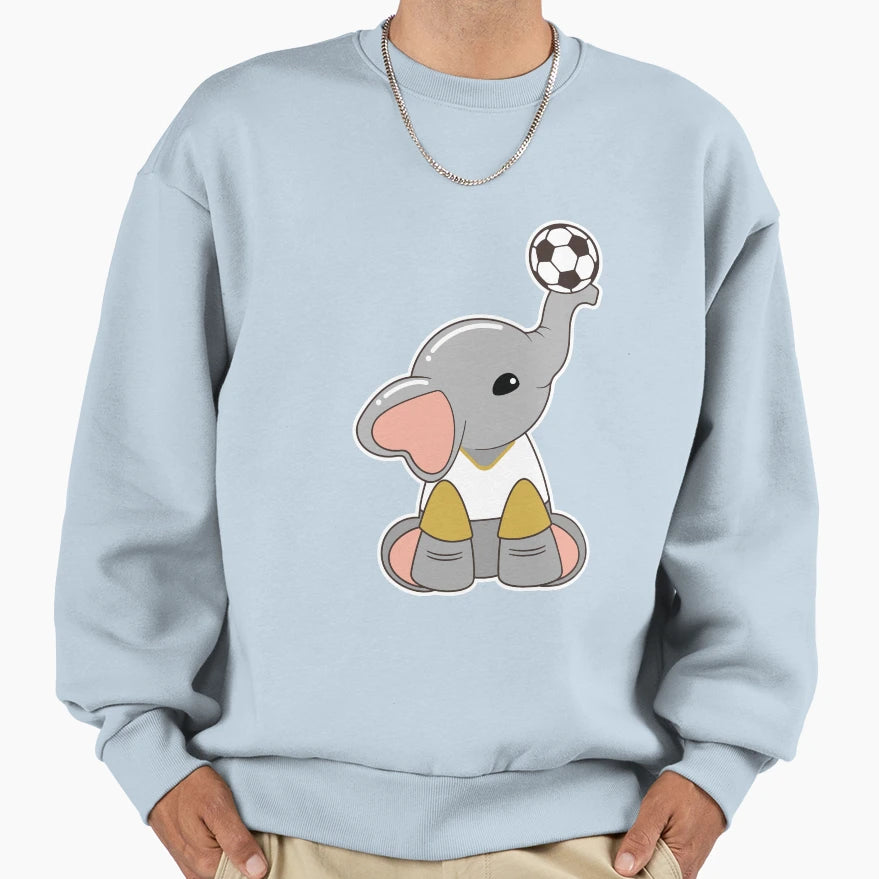 Elephant As Soccer Player Soccer Ball Sweatshirt - Minimalist Print Unisex - T-Shirt, Sweatshirt, Hoodie