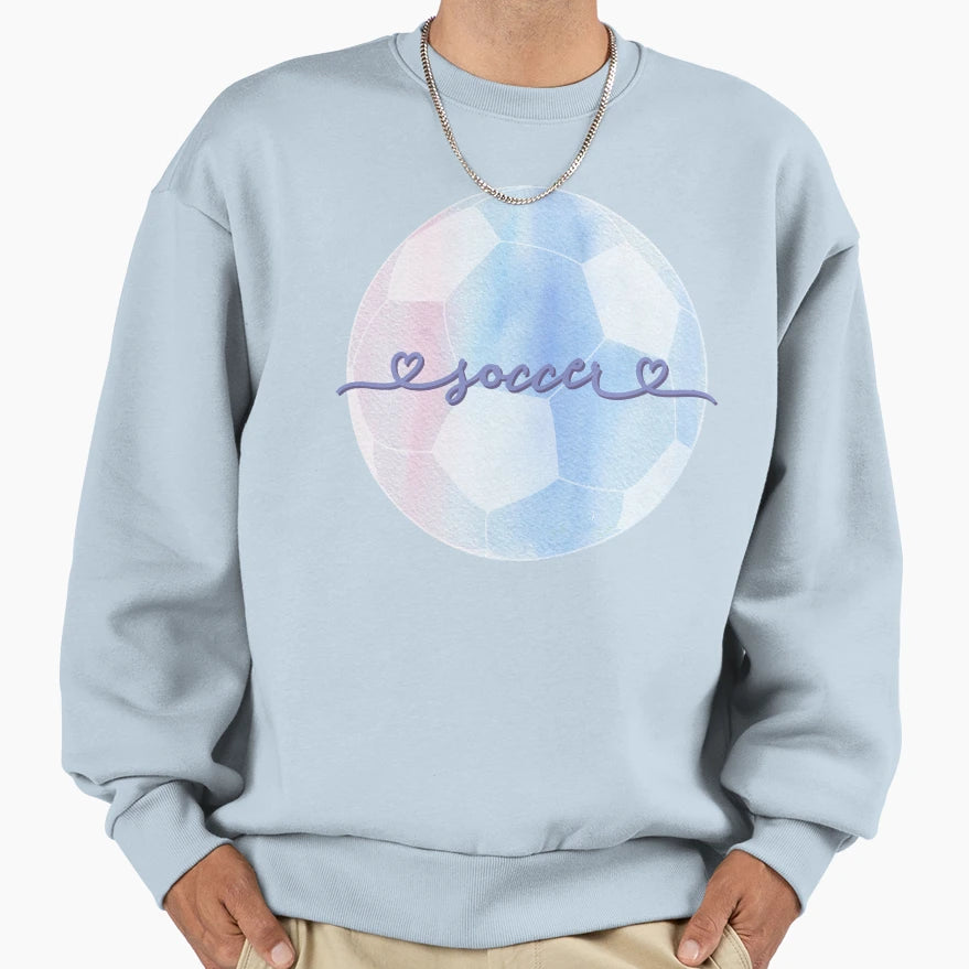 I Love Soccer Aesthetic Pastel Sweatshirt - Aesthetic Graphic Men Women - T-Shirt, Sweatshirt, Hoodie