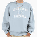 Lightning White Arched Baseball Sweatshirt - Fun Novelty Design Men Women - T-Shirt, Sweatshirt, Hoodie