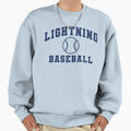 Lightning Blue Arched Baseball Sweatshirt - Fun Novelty Design Men Women - T-Shirt, Sweatshirt, Hoodie