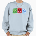 Peace Love Judaism Sweatshirt - Custom Art Print Men Women - T-Shirt, Sweatshirt, Hoodie