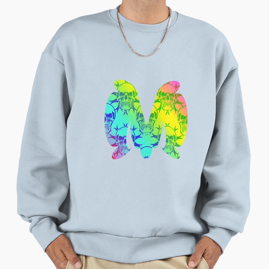 Letter M Skulls Rainbow Sweatshirt - Custom Art Print Unisex - T-Shirt, Sweatshirt, Hoodie