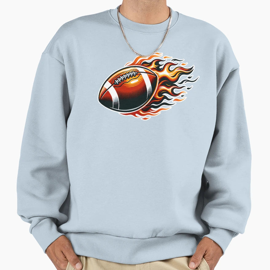 Football Fire Sweatshirt - Unique Graphic Men Women - T-Shirt, Sweatshirt, Hoodie
