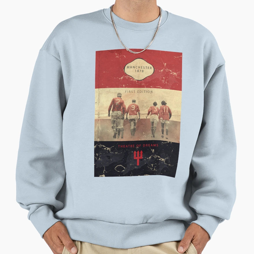Manchester Football Book Cover Sweatshirt - Unique Graphic for Adults - T-Shirt, Sweatshirt, Hoodie