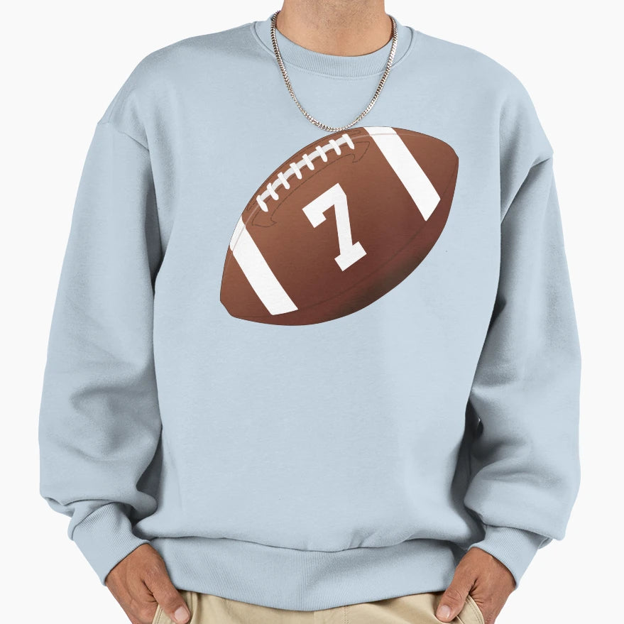 American Football Ball Number 7 Sweatshirt - Streetwear Style Men Women - T-Shirt, Sweatshirt, Hoodie