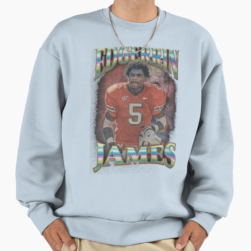 Edgerrin James Miami Hurricanes Art Sweatshirt - Trendy Graphic Men Women - T-Shirt, Sweatshirt, Hoodie