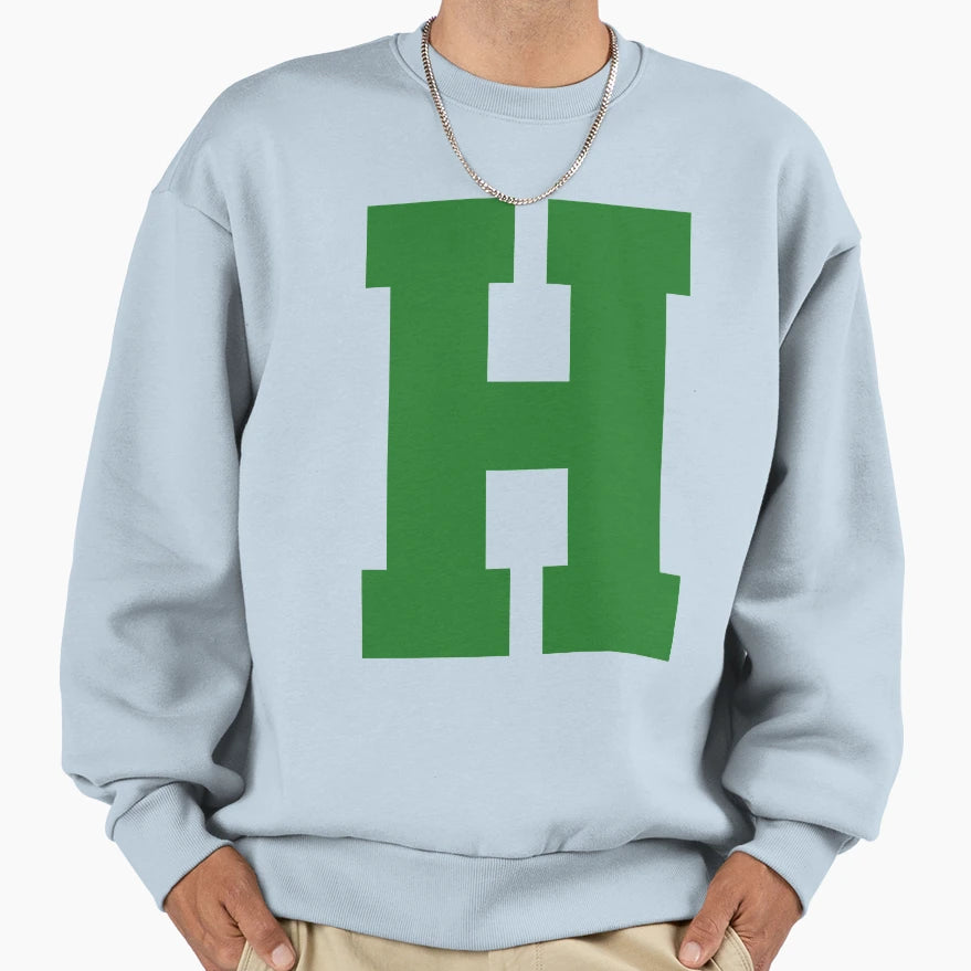 Alphabet Green H Sports Letter H Sweatshirt - Trendy Graphic Unisex - T-Shirt, Sweatshirt, Hoodie
