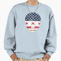 Skull American Flag Sweatshirt - Fun Novelty Design Unisex - T-Shirt, Sweatshirt, Hoodie