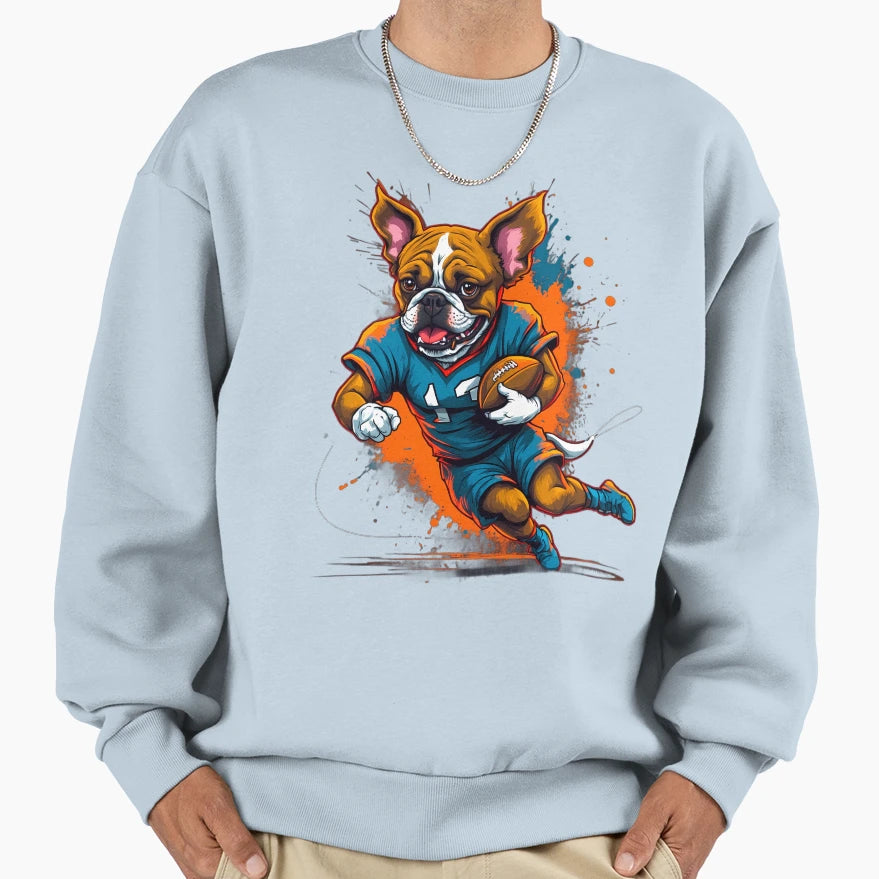 Bulldog Boxer Dog Playing Sweatshirt - Streetwear Style for Adults - T-Shirt, Sweatshirt, Hoodie