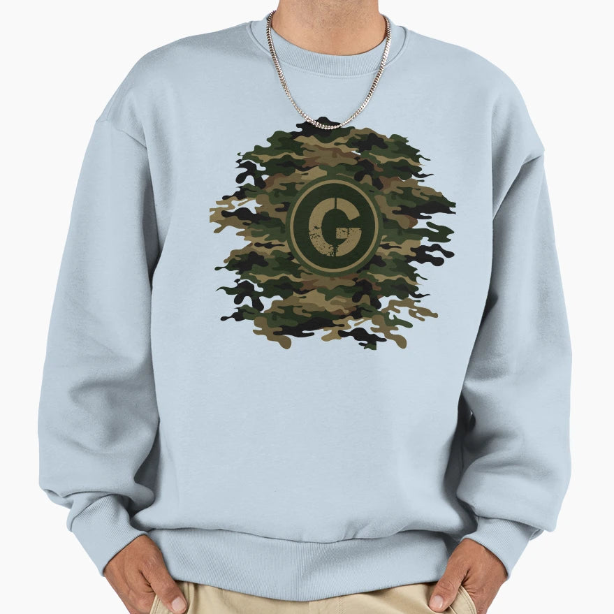 Monogram Initial Letter G Military Sweatshirt - Novelty Apparel for Adults - T-Shirt, Sweatshirt, Hoodie