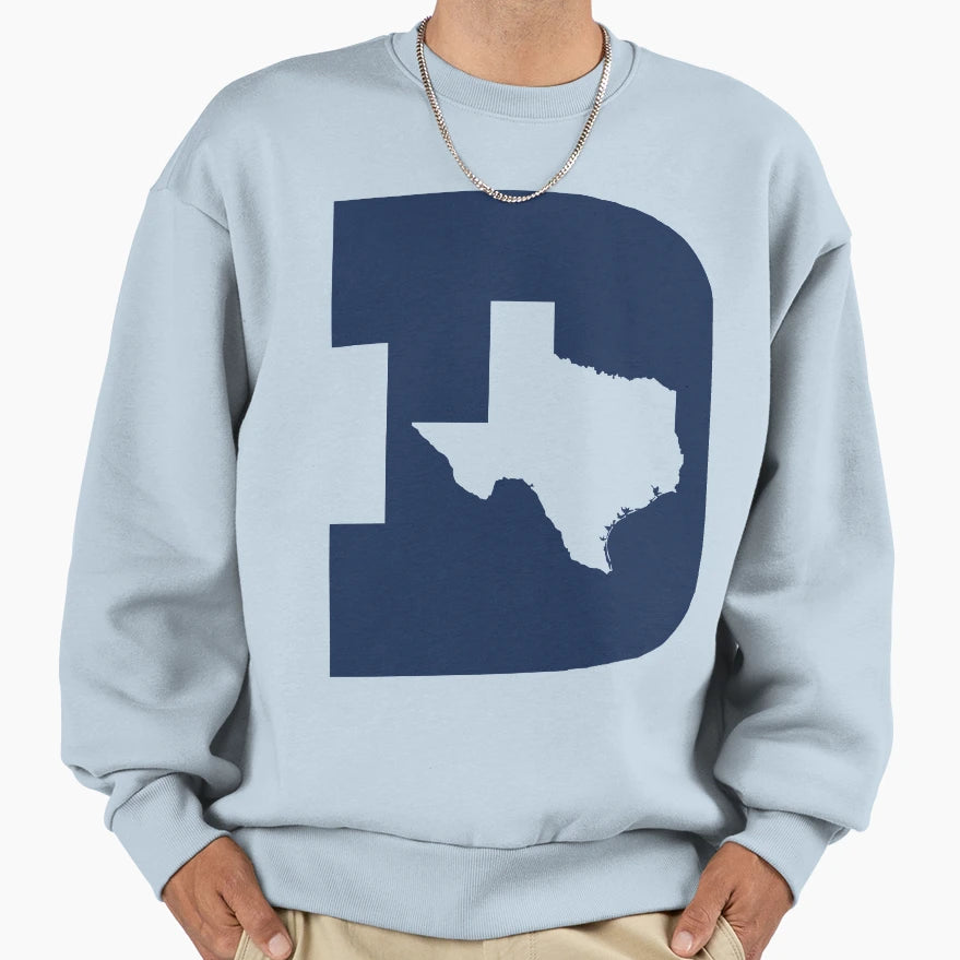 D Texas Blue Cut Out Sweatshirt - Casual Everyday Wear Men Women - T-Shirt, Sweatshirt, Hoodie