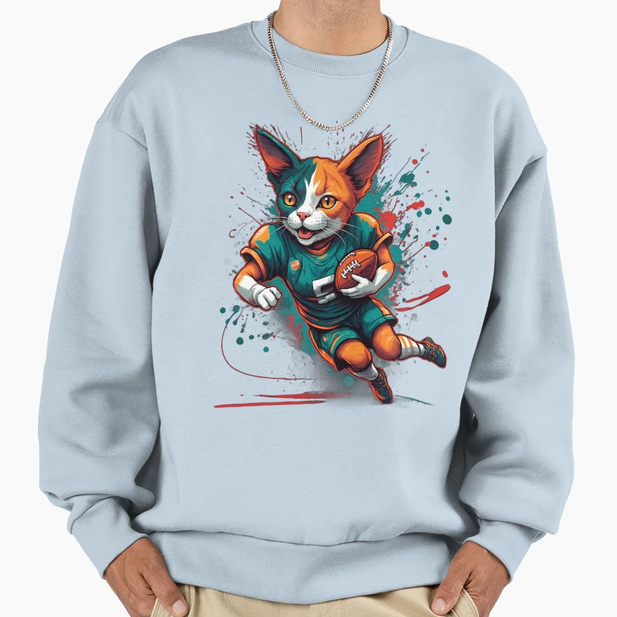 Shorthair Calico Cat Playing Sweatshirt - Minimalist Print for Adults - T-Shirt, Sweatshirt, Hoodie