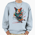 Shorthair Calico Cat Playing Sweatshirt - Minimalist Print for Adults - T-Shirt, Sweatshirt, Hoodie