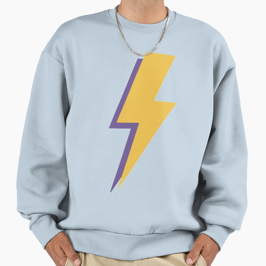 Purple Yellow Lightning Bolt Sweatshirt - Fun Novelty Design for Adults - T-Shirt, Sweatshirt, Hoodie