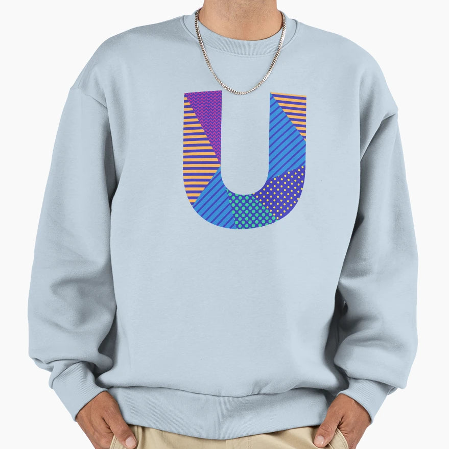 Alphabet Letter U Screen Sweatshirt - Novelty Apparel Men Women - T-Shirt, Sweatshirt, Hoodie