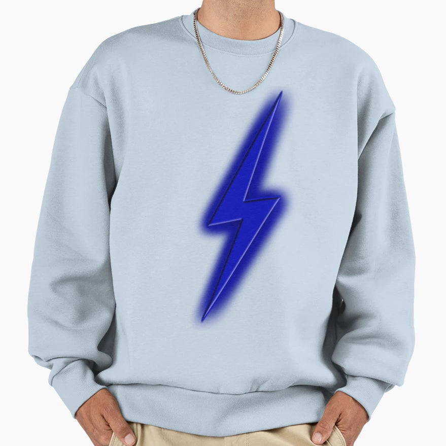 Lightning Bolt Blue Sweatshirt - Trendy Graphic for Adults - T-Shirt, Sweatshirt, Hoodie