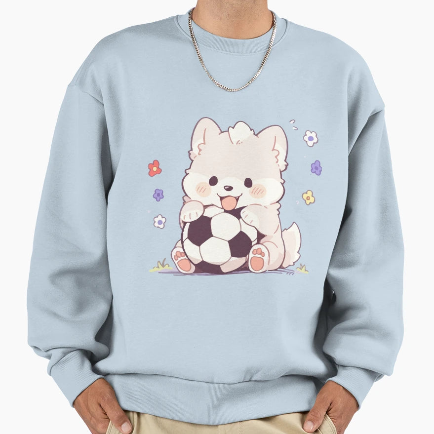 Soccer Dog Sweatshirt - Casual Everyday Wear Men Women - T-Shirt, Sweatshirt, Hoodie
