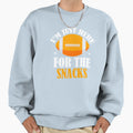 Im Just Here Snacks Football Sweatshirt - Minimalist Print for Adults - T-Shirt, Sweatshirt, Hoodie