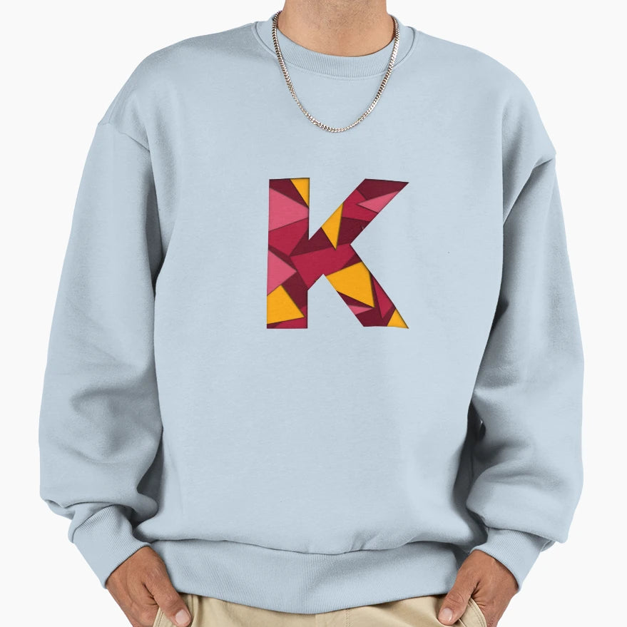 K Letter Monogram Sweatshirt - Graphic Print Unisex - T-Shirt, Sweatshirt, Hoodie