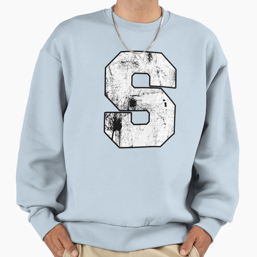 Letter S Initials Sweatshirt - Trendy Graphic for Adults - T-Shirt, Sweatshirt, Hoodie