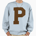 Alphabet Brown P Sports Letter P Sweatshirt - Aesthetic Graphic for Adults - T-Shirt, Sweatshirt, Hoodie