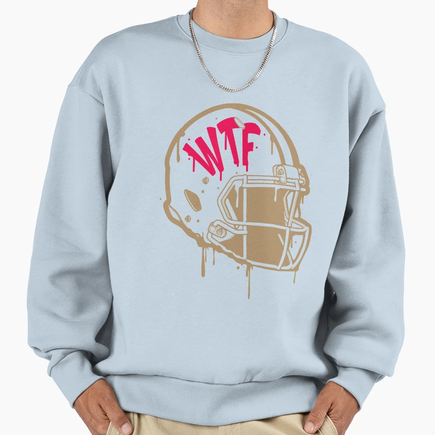 Funny Fantasy Football Wtf Helmet Sweatshirt - Minimalist Print for Adults - T-Shirt, Sweatshirt, Hoodie