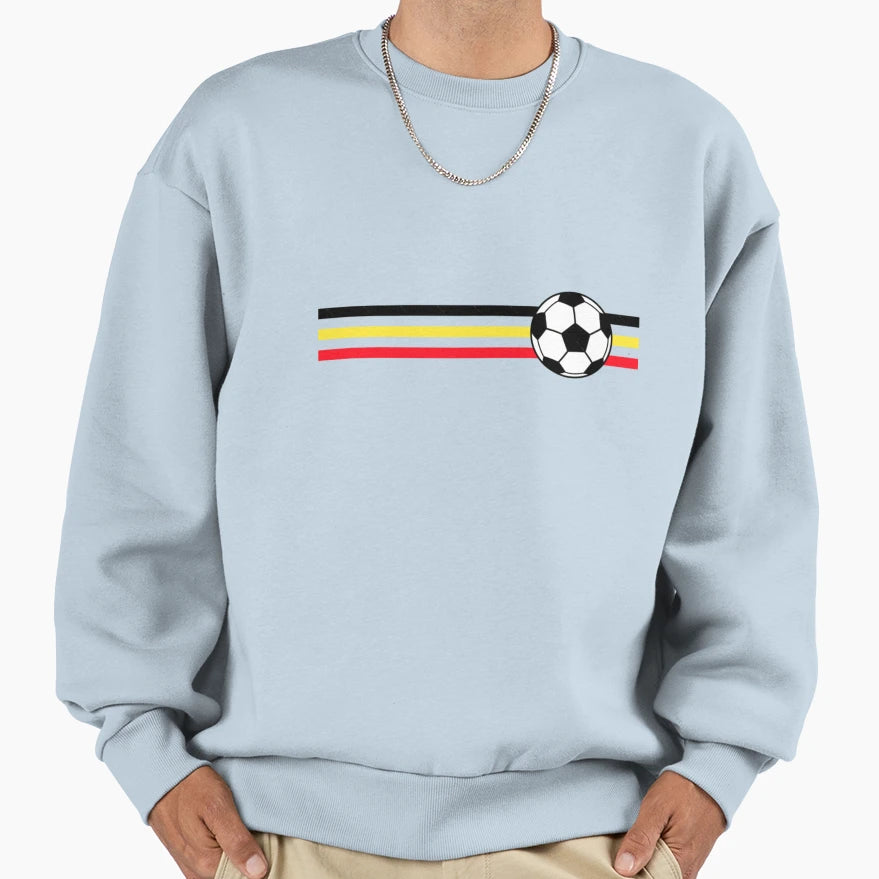 Football Stripes Belgium Sweatshirt - Unique Graphic for Adults - T-Shirt, Sweatshirt, Hoodie