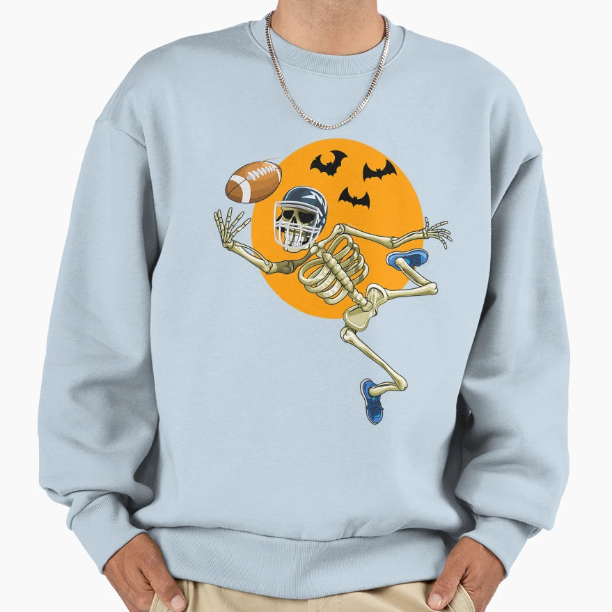 American Football Skeleton Sweatshirt - Fun Novelty Design for Adults - T-Shirt, Sweatshirt, Hoodie