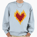 Fire Heart Sweatshirt - Streetwear Style Men Women - T-Shirt, Sweatshirt, Hoodie