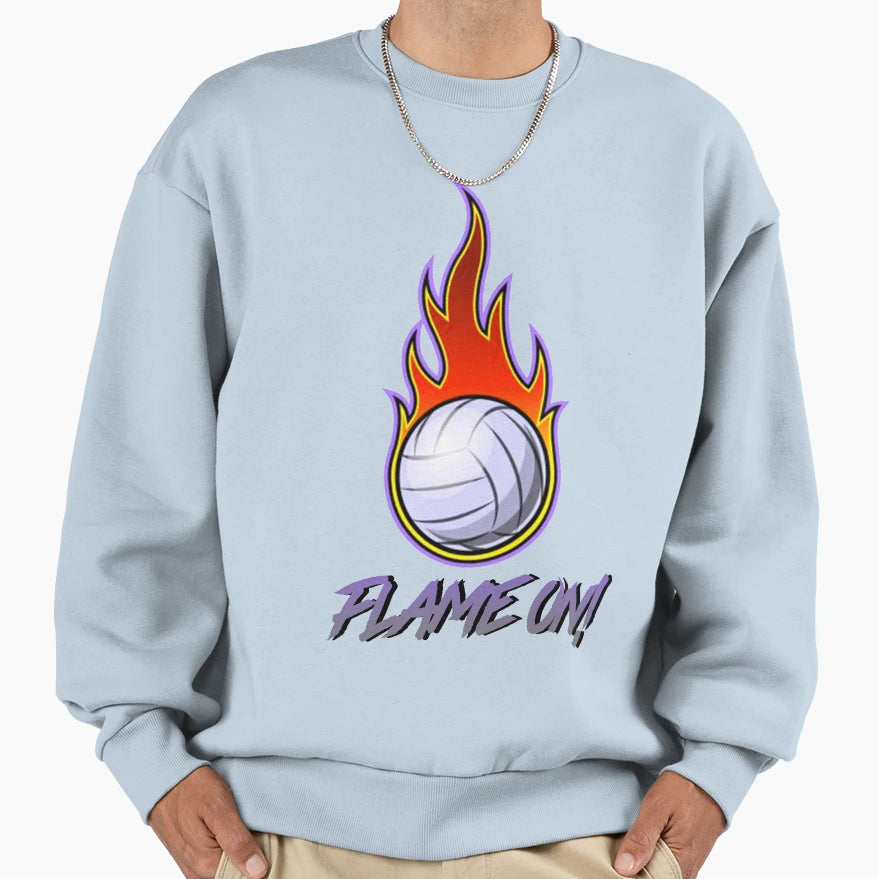 Flame Volley Ball Sweatshirt - Fun Novelty Design for Adults - T-Shirt, Sweatshirt, Hoodie