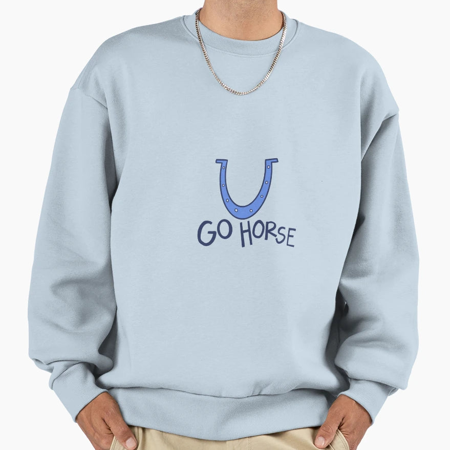 Go Dark Horse Colts Fan Wear Sweatshirt - Casual Everyday Wear Men Women - T-Shirt, Sweatshirt, Hoodie
