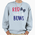 Red White And Bows Patriotic Sweatshirt - Casual Everyday Wear Men Women - T-Shirt, Sweatshirt, Hoodie