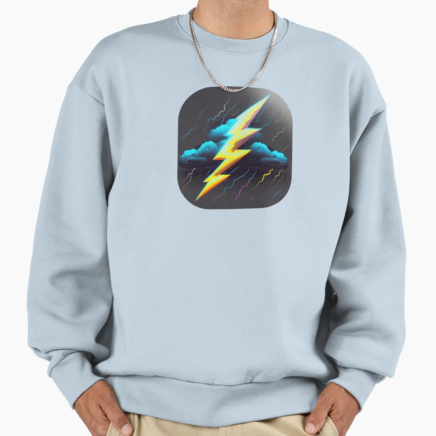 Lightning Bolt Thunder Storm Sweatshirt - Custom Art Print Men Women - T-Shirt, Sweatshirt, Hoodie