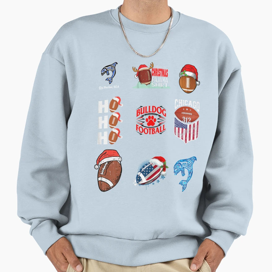 Funny Santa Plays American Football T-Shirt - Custom Art Print for Adults - T-Shirt, Sweatshirt, Hoodie