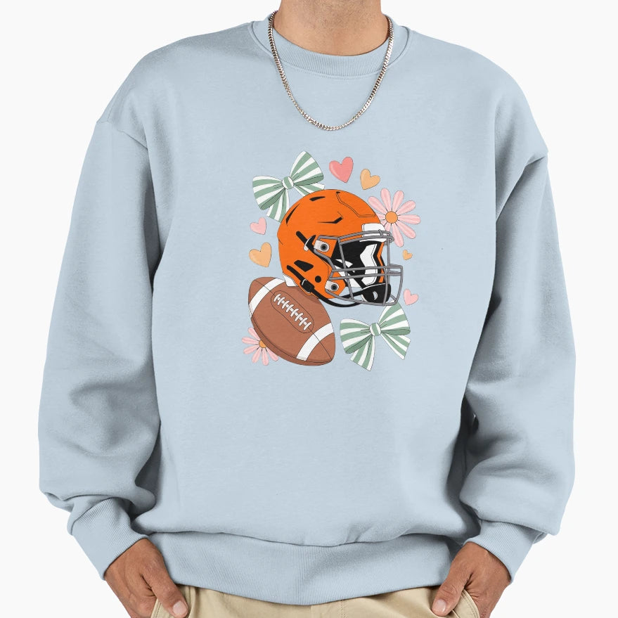 Coquette Football Bow Football Mom Sweatshirt - Trendy Graphic Men Women - T-Shirt, Sweatshirt, Hoodie