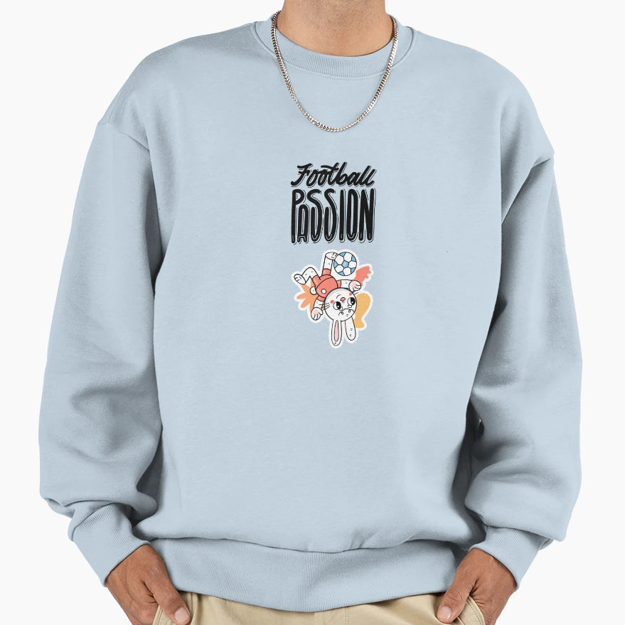 Food Ball Is My Passion Rabbit Sweatshirt - Custom Art Print Unisex - T-Shirt, Sweatshirt, Hoodie