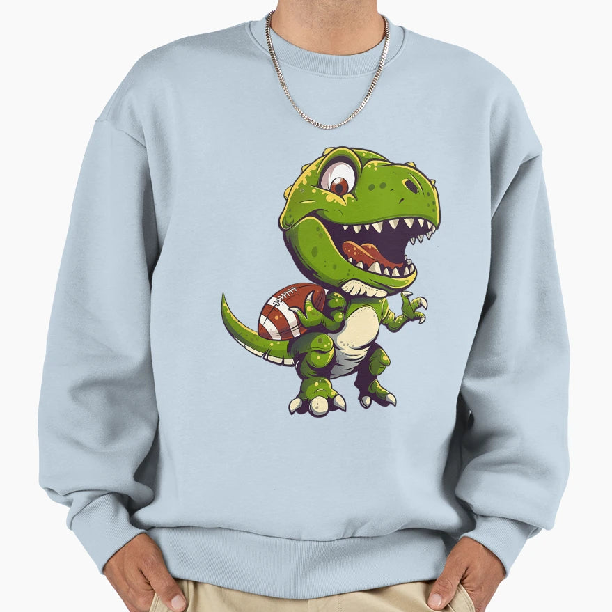 Dino Football Sweatshirt - Minimalist Print for Adults - T-Shirt, Sweatshirt, Hoodie