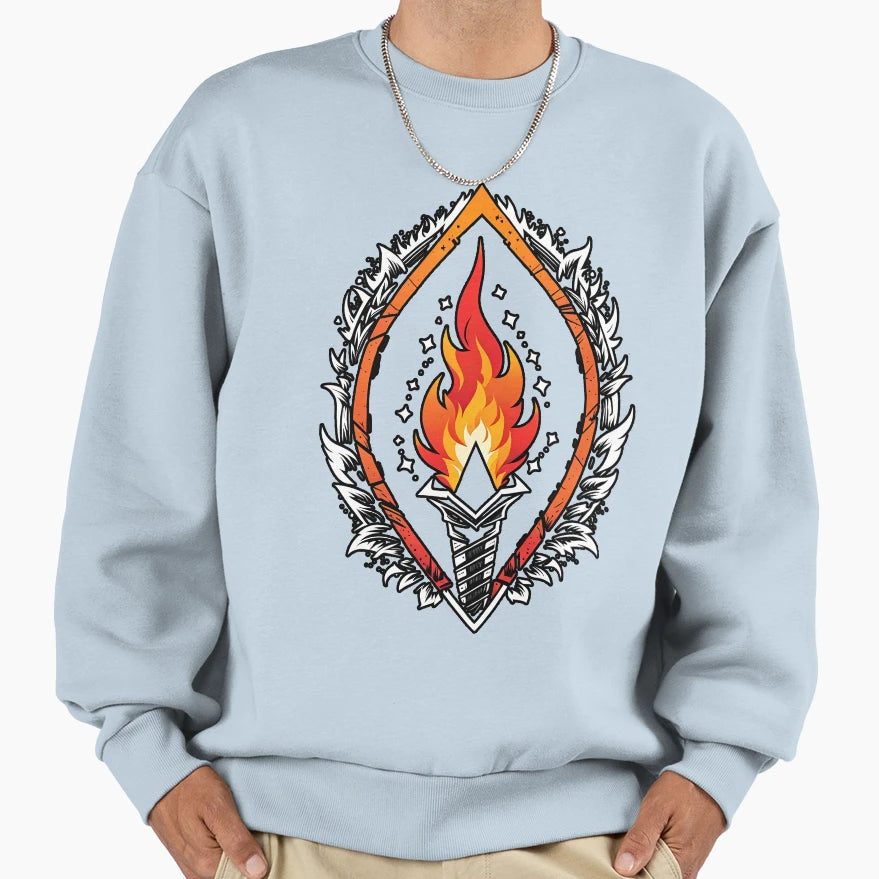 Torch Logo Ai Generated Art Sweatshirt - Custom Art Print Unisex - T-Shirt, Sweatshirt, Hoodie